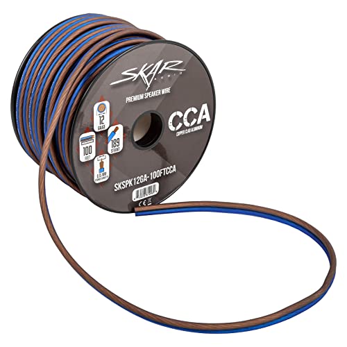 Skar Audio 12 Gauge Awg Audio Speaker Wire - 100 Feet (Blue/Brown) #TOP5