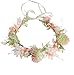 Pearl Flower Crown Floral Garland Headband Flower Halo Headpiece Hair Wreath Boho with Ribbon Wedding Party Photos by Vivivalue
