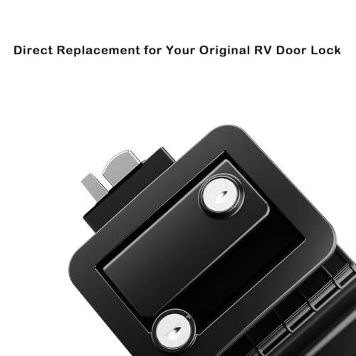 Image of RV Door Lock Replacement, Camper Door Lock Fits 2.75 inch x 3.75 inch Cutout | RV Door Handle & Camper Door Lock Replacement - Compatible with RVs, Travel Trailers, Fifth Wheels and More