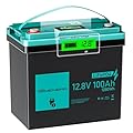 12V 100Ah BCI Group 24 LiFePO4 Battery, Max. 15000 Deep Cycle Lithium Rechargeable Battery, Built in 100A BMS for RV, Trolling Motor, Camping, Marine, Home Energy Storage