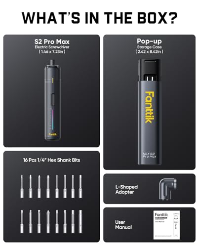 Fanttik S2 Pro Max Cordless Electric Screwdriver w/ 16 Bits & 7 Torque Settings - image 9