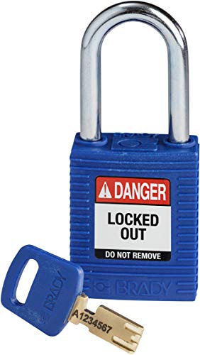 Brady SafeKey Lockout Padlock Nylon Blue 1.5