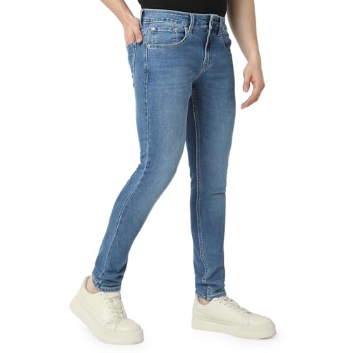 Image of Spykar Men's Skinny Fit Low-Rise Casual Jeans