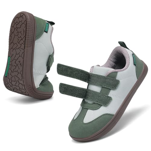 SAGUARO niños niña Zapatillas Barefoot Calzado Respetuoso Verano Zapatillas Minimalistas Deporte Bambas Drop Cero Zapatos Running para Actividades Escolares & al Aire Libre Verde, Gr.27