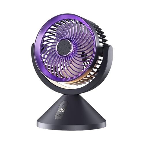 Ventilador Eléctrico De Circulación,Ventilador Eléctrico Recargable Por USB Con 100 Velocidades Y Luz Nocturna LED - Máquina De Enfriamiento Portátil Con Función De Frescura Para Mesita De Noche Aula