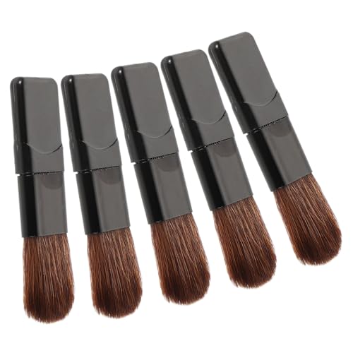 OSOLADY 5Pcs Portable Makeup Brush Set Compact Travel Friendly Small Flat Blush Brush Mini Foundation Brush with Soft Fiber for Effortless Application the Go