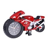 VINTORKY Reloj Despertador de Motocicleta de Dibujos Animados Núcleo de Cuarzo, Plástico Rojo, Temporizador Preciso, Diseño Original para Niños y Decoración del Hogar