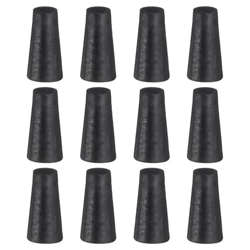 uxcell 12 Pcs Silicone Rubber Tapered Plug, 7mm to 11mm High-Temperature Solid Rubber Stoppers Silicone Plugs for Hole Plugs, Spraying, Coating, Painting Protection, Black, 20mm