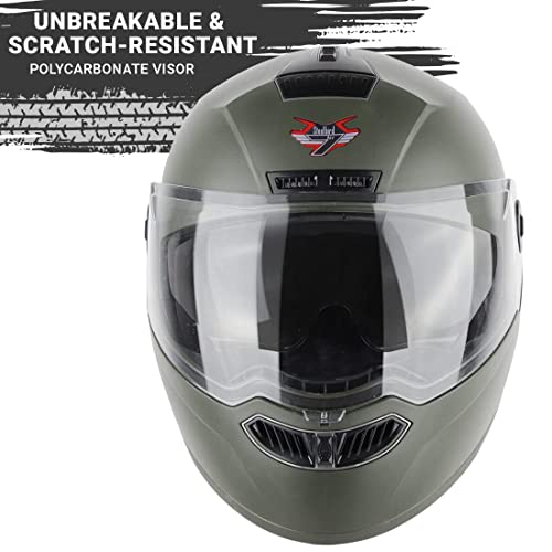 Steelbird SBA-7 7Wings Flip-Up Helmet Dashing Battle Green - Image 6