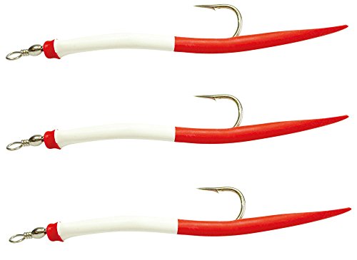 Dieter Eisele Gummi-Makks rot/weiß - 3 Kunstköder für Dorsch, Länge / Hakengröße:15cm / Gr. 8/0 Cover