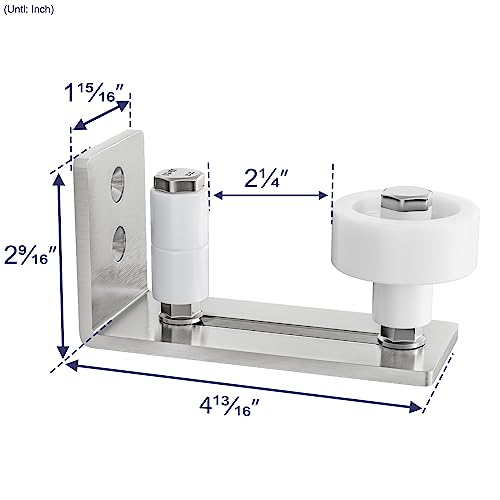 Image of SMARTSTANDARD Sliding Barn Door Floor Guide for Bottom Adjustable Roller - 8 Setup Options for DIYers - Flush Design Bottom Flat Barn Door Floor Guide Stay Roller (Brushed Nickel) 2PCS