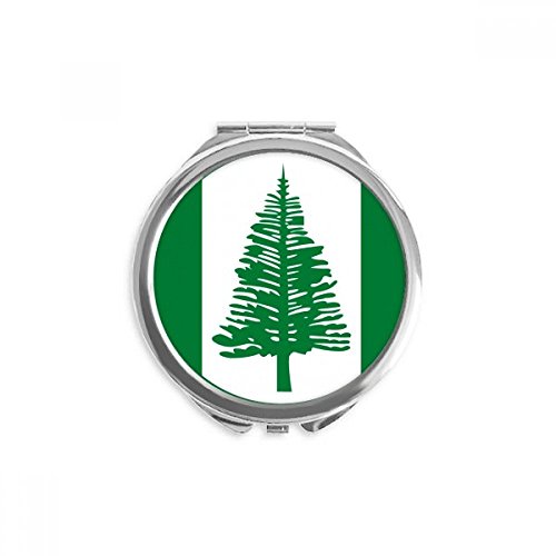 Miroir de maquillage de poche Norfolk Island rond portable de 2,6 x 2,4 pouces multicolore