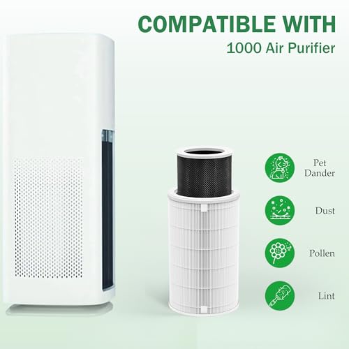 Image of Generic 1000 Replacement Filters Compatible with AirDoctor 1000 Air Purifier, Integrated Premium Filter, activated Carbon and Pre-filter, 2-Pack