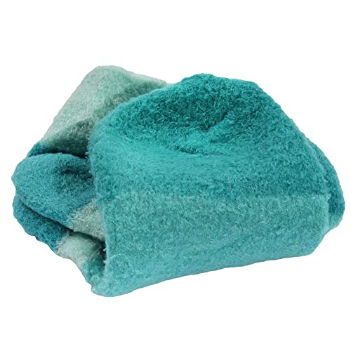 Image of BambooMN Women's Super Soft Aloe Infused Fuzzy Nylon Spa Socks - Size 4-8 - Aquamarine - 3 Pairs