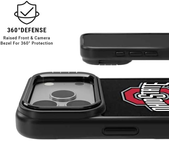 Skinit Kickstand Phone Case Compatible with iPhone 17 Pro Max - Officially Licensed Ohio State University OSU Buckeyes Black Design