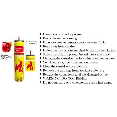 Image of Gas Cylinder High Pressure Butane Liquefied Gas Canister 100ML Can Easy to Use Perfect Suitable for Refill Flame Lighters,Small Stove,Flame Torch, Welding Fuel Gas Pack of-1(Aluminium)
