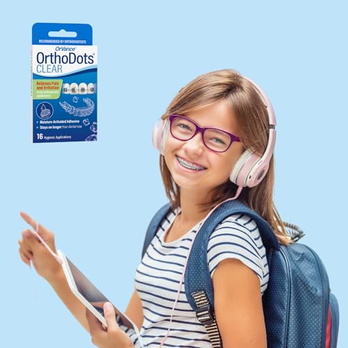 Image of OrthoDots CLEAR - 24-Hour Protection | Sticks Better than Dental Wax | Moisture Activated Braces Wax Alternative for Pain Caused by Braces, Clear Aligner Trays, and Other Orthodontic Appliances