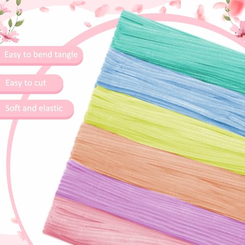 Image of Peryiter 500 Pcs Pipe Cleaners for DIY Flower Bouquets, Chenille Stems for Graduation Bouquet Crafts, Fuzzy Sticks for Handmade Flowers, DIY Gift, Art Projects(Macaron,12 Inch)