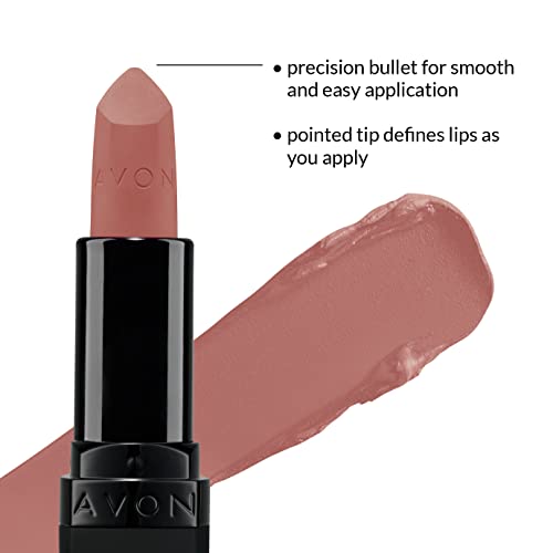 Avon Ultra Matte Lipstick Nude Suede with Vitamin E, Avocado Oil and Sesame Oil for Comfortable Coverage that Won't Cake, Crack or Dry - Image 4