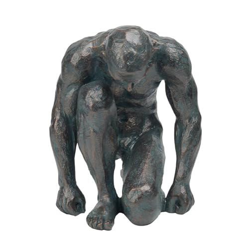 Estatua de hombre en posición inicial Guichifun esculturas 13x16.25x15.75 in miniatura 1