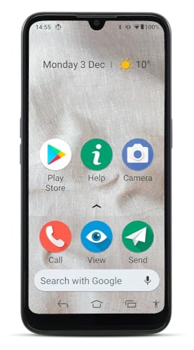 Doro 8100 4G Smartphone desbloqueado para personas mayores, teléfono móvil fácil, triple cámara de 13 MP, teléfono Android resistente al agua, pantalla HD de 6.1 pulgadas, botón de asistencia con GPS