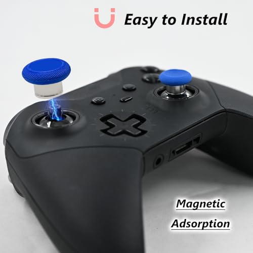 Image of 2 Pack Elite 2 Controller Short Thumbsticks Replacement for Xbox Elite Series 2 Controller,0.39in Standard Height Concave Magnetic Analog Short Joysticks Replacement for Elite Series 2 Core (Blue)