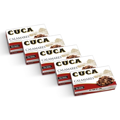 Calamares Cuca en tinta, 1 pack de 5 latas de 115g