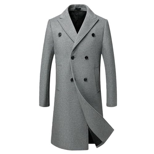 Manteau hiver laine homme long chaud caban double boutonnage