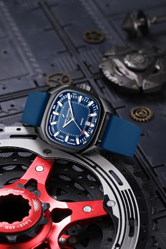 Image of Daniel Hechter Paris Marie Collection Analog Watch for Men with Square Dial, Date Display, Quartz Movement & Silicone Strap