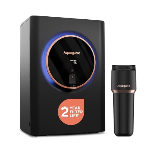 Image of Aquaguard Aspire Halo UV+HMR Water Purifier | Removes Heavy Metals | Intelligent Halo Lights | Water Quality Display | Stainless Steel Tank | 2-Year Filter Life