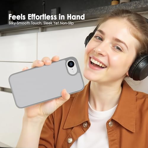 Image of TENOC Phone Case Compatible with iPhone SE (2nd 2020 and 3rd 2022 Generation) & iPhone 7 & iPhone 8, Dark Gray Case Translucent Protective Bumper Matte Hard Back Cover for 4.7 Inch