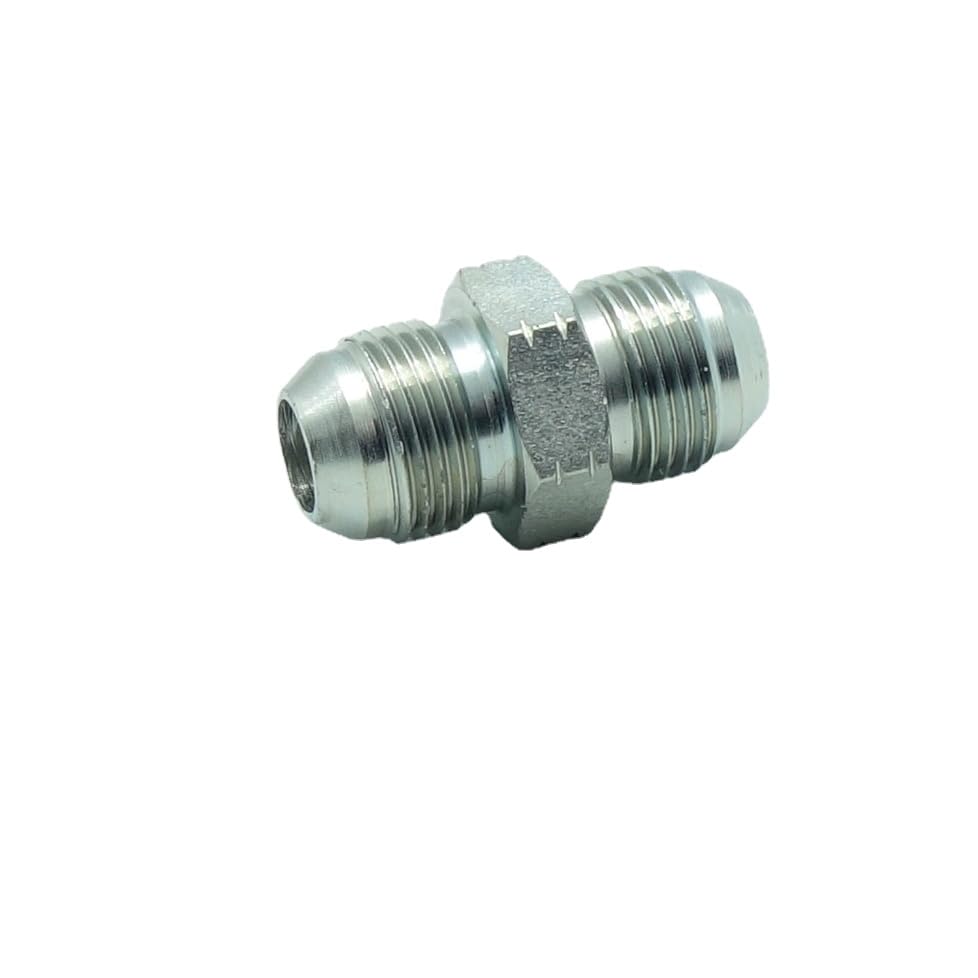 2 Pcs 3/4" Male JIC 37° (1-1/16"-12) x 3/4" Male JIC (1-1/16"-12) 37° Flare Straight Union Adapter Hydraulic Fitting