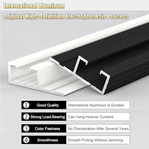 Installation facile de rail de rideau en aluminium pour plafond sans bloquer