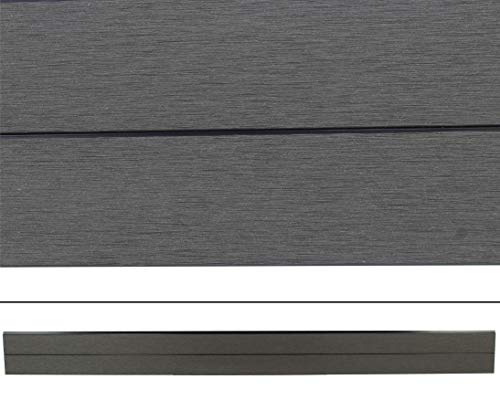 bambus-discount.com Einzelbrett für WPC Sichtschutzzaun anthrazit mit 15 x 2 x 178cm - Einzelprofil Brett WPC-Profil – Bild 4
