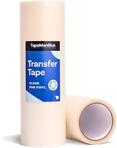 12" x 100' Roll of Clear Vinyl Transfer Tape for Craft Die Cutters. Premium-Grade, High Tack Application Tape for Vinyl Letters, Stickers, and Graphics
