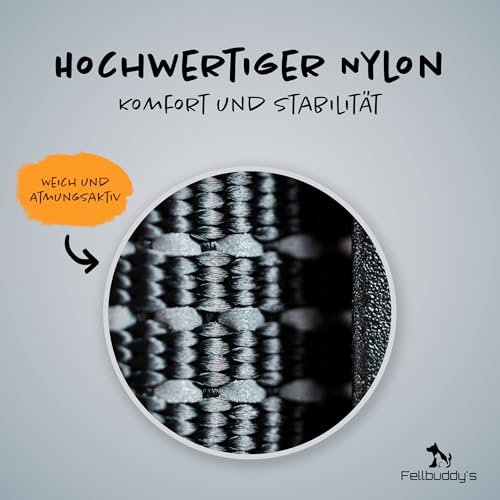 Fellbuddy's Auto Sicherheitsgurt für Hunde und Katzen – Verstellbare Gurtverlängerung Auto, Kompatibel mit Hundegeschirr & Hundeleine – Sicheres Hundezubehör für Hundebox im Auto
