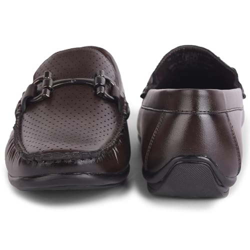 Image of Liberty Fortune HML-10E Loafer Shoes for Men - Brown, Black, Non-Lacing Casual Formal Slip-On Loafers Stylish Shoes Ideal for Office, Party, Wedding, Kurta - Comfortable Lightweight