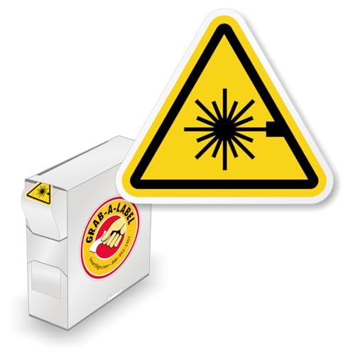 Étiquettes ISO W004 pour faisceau laser en plastique laminé jaune et noir