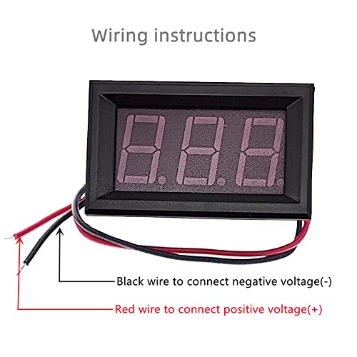 Image of 0.56 Inch Two-Wire Digital Voltage Display 3 Bits DC 4.5-30V LED Voltmeter Waterproof Display Voltage Tester Meter with Plastic Shell (Blue, 8 Pack)