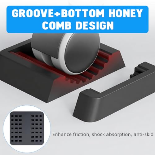 Image of HASTHIP Caster Wheel Pads Anti-Slip Rubber Floor Protectors, 3.14'' Grooved Non-Slip Rubber Pads for Office Chair Wheels, Furniture Casters, and Mobile Equipment