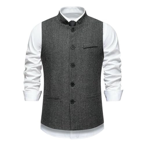 Chaleco de negocios slim fit para hombre con doble botonadura vintage