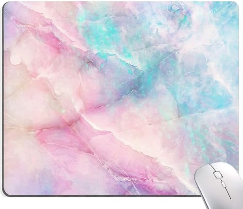 Image of Premium-Textured Mouse Pad, Non-Slip Rubber Base Mousepad for Laptop, Computer & PC, 9.5x7.9 in - Enhanced Precision, Ergonomic Comfort, Ideal for Gaming & Office (Dream Marble)