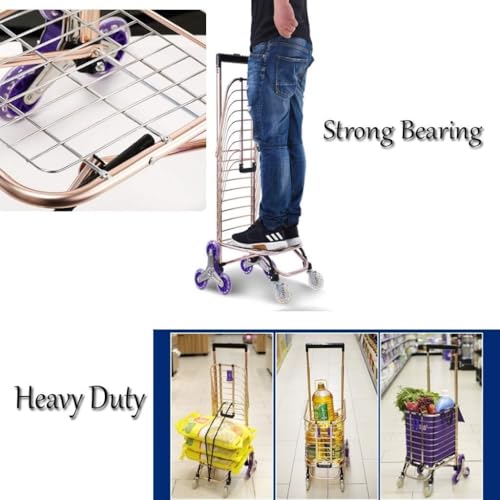Carrito plegable para compras ligero de aleación de aluminio con 8 ruedas grandes miniatura 6