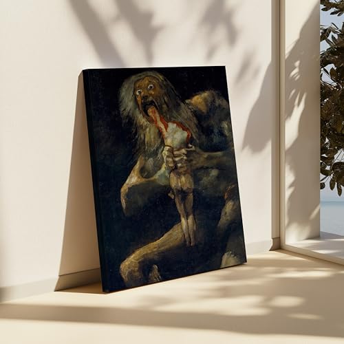 Image of Poster Master Goya Canvas - Retro Saturn Devouring His Son Painting Print - Mythology Art - Gift for Men, Women - Gothic Wall Decor for Living Room, Bedroom, Office - Available in 8x10 to 30x40