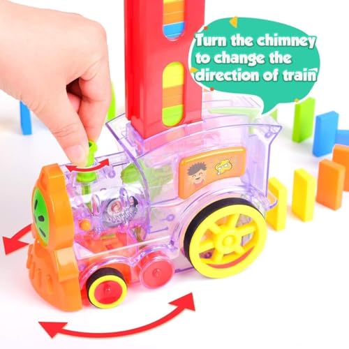 Niku Domino Train Toy with Domino Blocks Set for Kids Educational Game Play Set with Light & Sound Stacking Toy Block Set for 3-12 Year Old Toys for Kids - Image 3 thumbnail