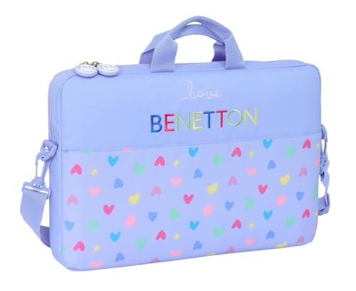 Safta BENETTON LILA - Mochila, Funda para Portátil de hasta 15.6', Mochila, Ideal para Niños de Diferentes Edades, Cómoda y Versátil, Calidad y Resistencia, 40x4x27 cm