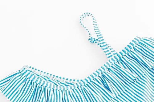 Image of LIZENS Girls Two Piece Swimwear Ruffle Trim 2-12Years Flounce Striped Beach Bathing Suit