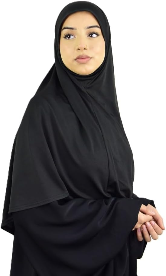 Lightweight Instant Hijab, Lycra Blend, All Seasons, Prayers, Sports (X Large)