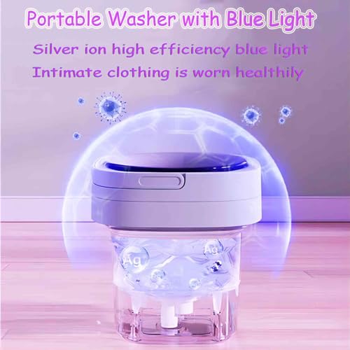 Portable Washing Machines, 8L Mini Washing Machine Foldable Washing Machine with 3 Modes, Travel Portable Washing Machine for Underwear, Sock, Baby Clothes, Camping, RV, Dorm, Apartment (Purple) - Image 5