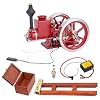 Engine kit, Metal Engine HM-01 Hit and Miss Engine Model + Basic Equipment Box+ Tank+line+CDI Igniter+Spark Plug DIY Experiment Birthday KIT